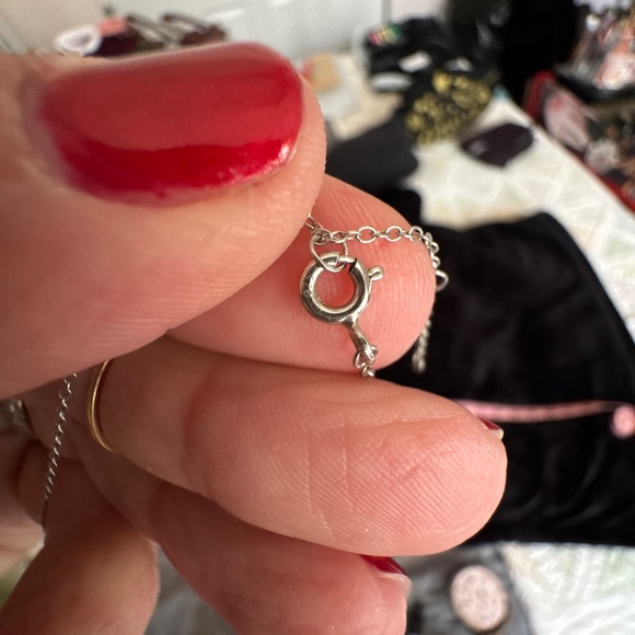 Evil Eye Pendant Necklace with stationed bezel set Crystals on chain stamped 925 - Picture 5 of 5